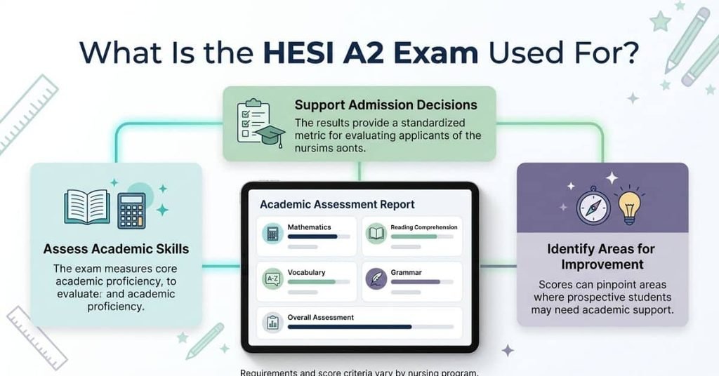 HESI A2 exam used to assess academic skills and support nursing school admission decisions.